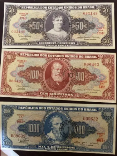 celulas antigas 50, 100, 1,000 cruzeiros ( soberbas)