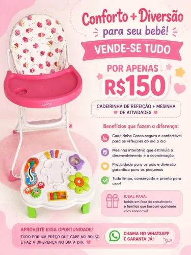 Cadeira de alimentação e brinquedo sensorial