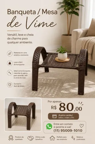 Banqueta de Vime - Nova