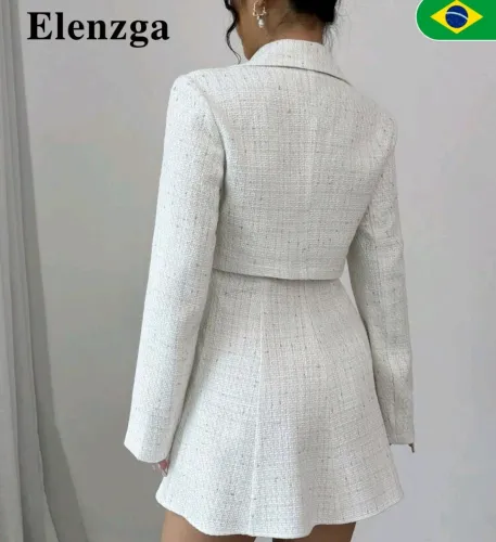 Vestido Sem Alça + Jaqueta Curta