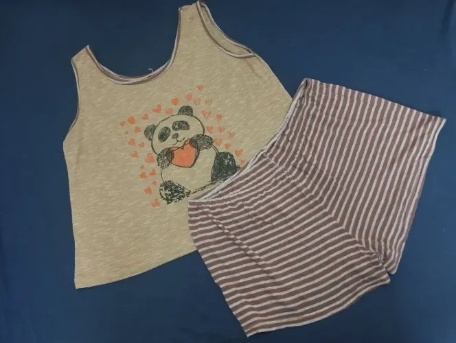 Conjunto pijama feminino de urso panda 