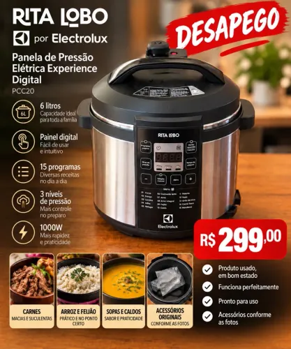 Panela de Pressão Elétrica Rita Lobo Electrolux 6L PCC20