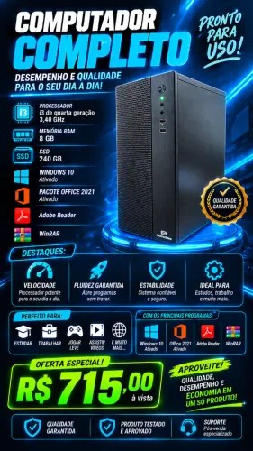Computador novo pronto pra uso