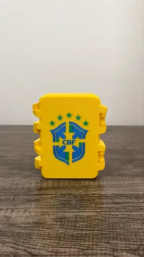 Caixinha Organizadora de Figurinhas - Tema Brasil/Copa