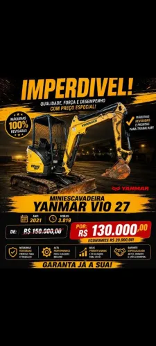 Mini escavadeira VIO27 Yanmar ano 2021 Yanmar 