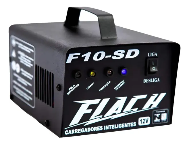 Carregador De Bateria Inteligente 10a 12v Flach - F10 Sd <br>