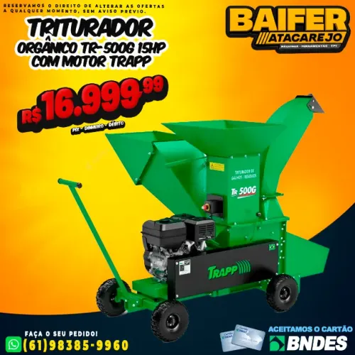 Triturador Orgânico TR-500g 15Hp Com Motor Trapp