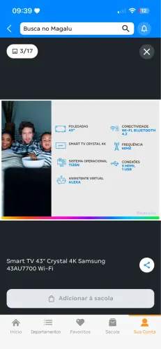 Televisão Samsung 43 polegadas