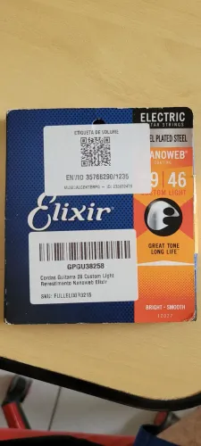 Encordoamento Elixir 09 custom light para Guitarra (cordas novas)