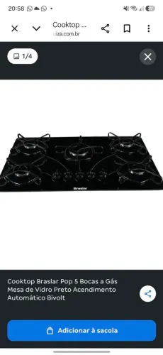 Cooktop 5 bocas novo 