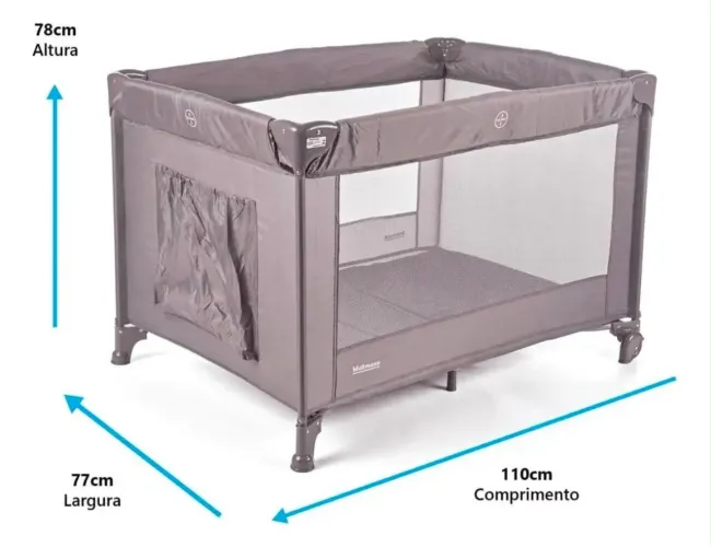Berço Chiqueirinho Portátil Compacto Multmaxx com colchão
