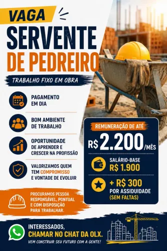 Oportunidade Vaga de servente