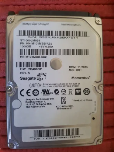 Hd de 1 tera para armazenamento 