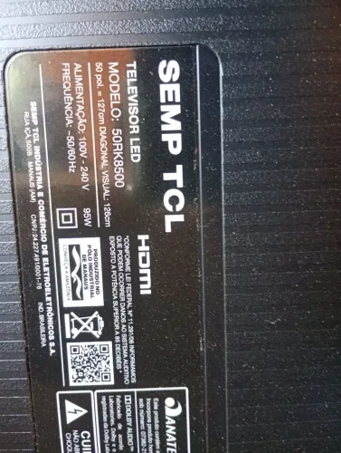 TV Semp TCL 50" Def na tela 200RS