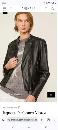 Casaco Couro Legitimo Moto Animale Feminino - Novo