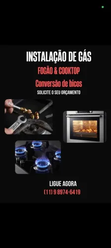 Conversão e instalação de gás encanado para de fogão e Cooktop