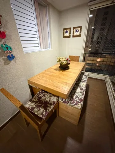 Mesa de Varanda Gourmet em Madeira maciça 80 x 160cm