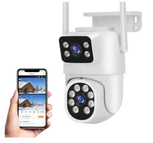 Câmera de Segurança, Wifi 1080p 360° Full Hd Ip Prova D'áGua Infravermelho Ao Ar Livre Hd
