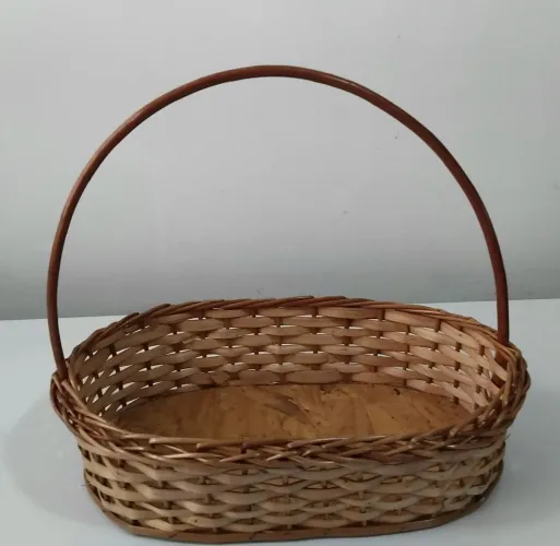 Cesta Arranjo Oval de Vime misto médio, para sua mini cesta café da manhã, chocolates