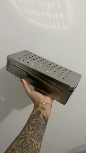 Estojo Cirúrgico de Inox Perfurado Grande para Esterilização