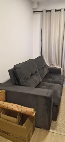 Sofá reclinável cinza
