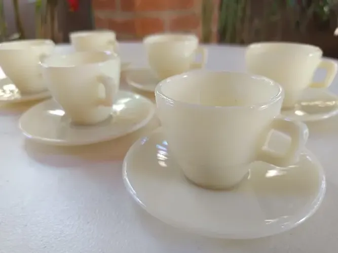 Jogo De 6 Xícaras De Café Com Pires Colorex Antigo Vintage