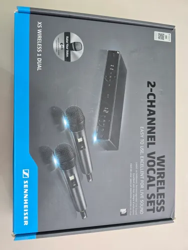 Sistema Duplo de Microfone Sem Fio Sennheiser XSW 1-Dual (Cápsulas e835) - Novo, sem uso. 