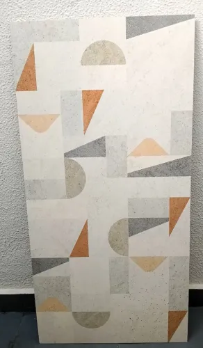 Porcelanato, desenho geométrico, cor