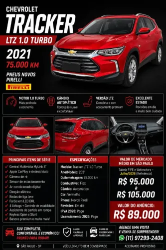Chevrolet Tracker LTZ 1.0 Turbo 12V Flex AUT 2021