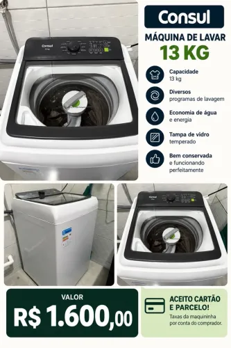 VENDO MÁQUINA DE LAVAR CONSUL 13 KG