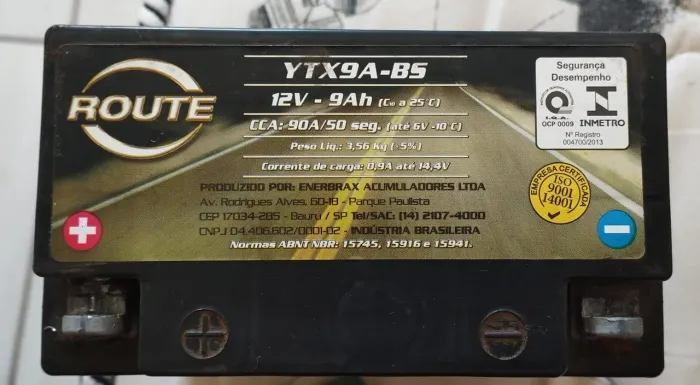 Bateria moto 12 9ah