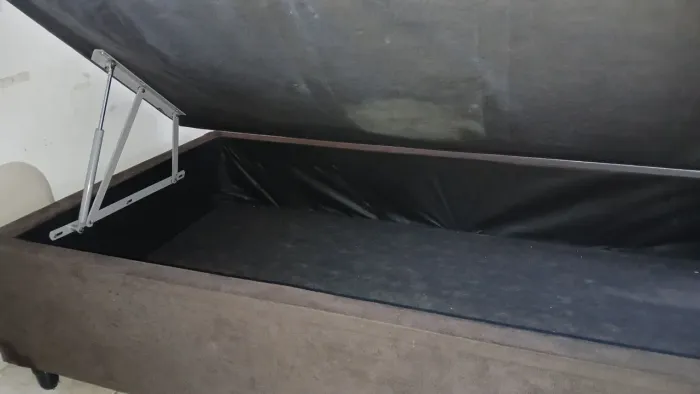 Cama bau Suede solteiro