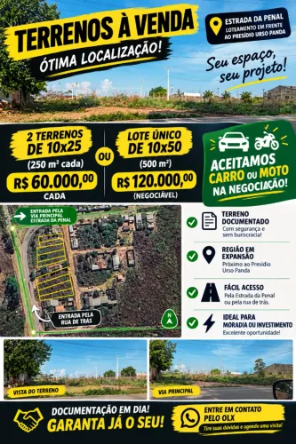 terreno estrada da penal 10x25mts