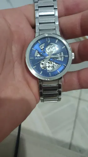 Relógio bulova 96A204 modern skeleton automático