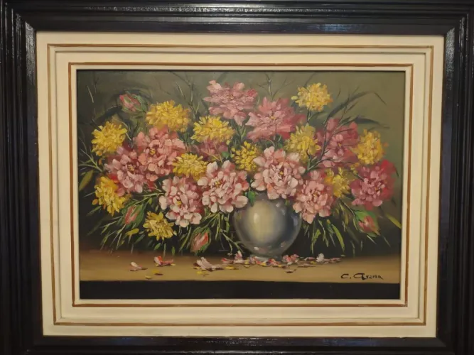 Pintura Óleo sobre tela Cláudio Arena certificado/1988
