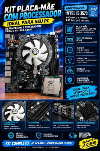 Placa mãe + Processador Core I5 3570
