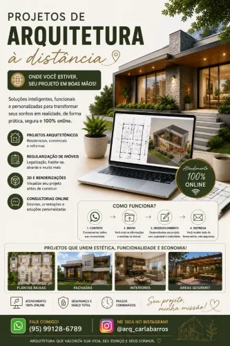 Projetos de Arquitetura Online | Fachadas, Plantas, Interiores e Reformas