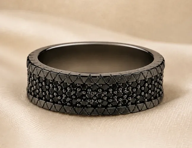 Anel Masculino em Ouro Negro 18k 750