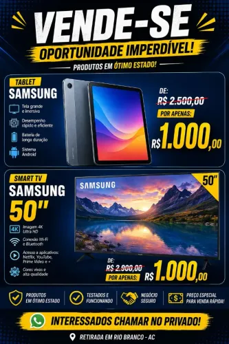 Vende-se tablet e televisão
