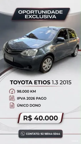 Toyota Etios X 1.3 Flex 16V 5P Mec. 2015