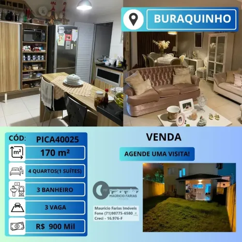CASA DUPLEX COM 4 QUARTOS(1 SUÍTE) COM 170 M² EM BURAQUINHO