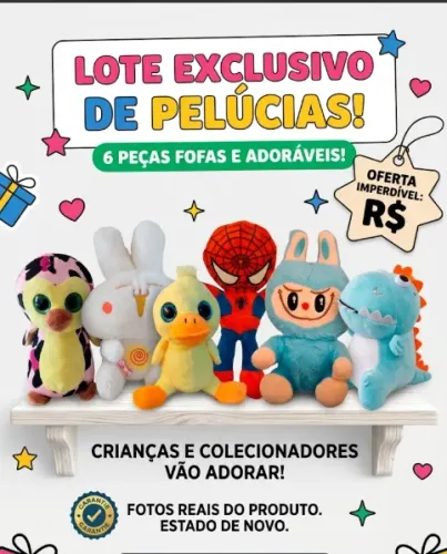 Lote de 6 pelúcias