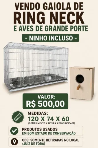 VENDO GAIOLA PARA AVES DE GRANDE PORTE