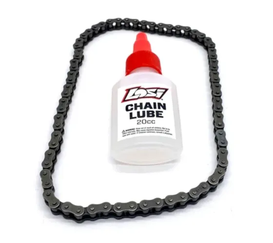 Corrente de Transmissão + Frasco de Óleo Lubrificante P/ Moto Losi 1/4 Promoto Mx / Sm