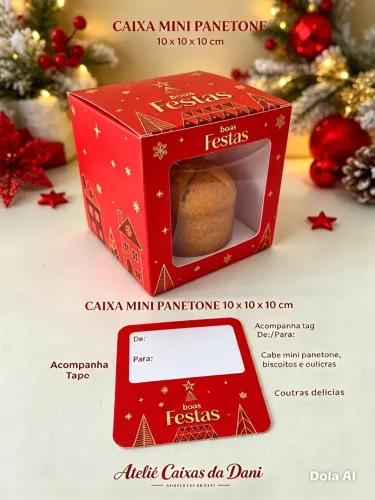 Caixa mini panetone 100 gramas