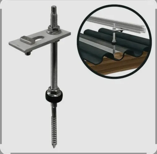 Estrutura suporte fixo de painel solar horizontal hook