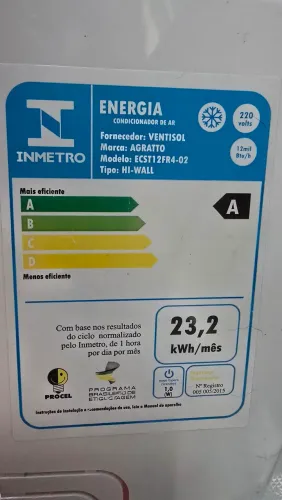 Central de ar 12 000 btus (NÃO Inverter)