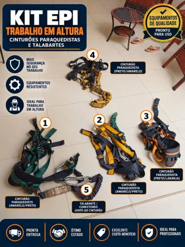 Kit Trabalho em Altura - Cinturão Paraquedista + Talabarte EPI