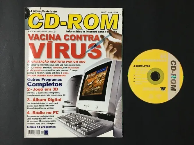 Revista do CD-ROM Ano 6 Nº 66 Jan/2001 + CD-ROM 45 Programas PC (Editora Europa)
