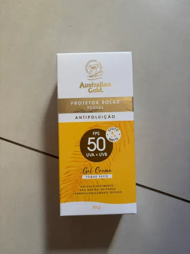 Protetor solar lacrado fator 50 australian gold